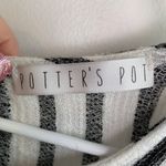 potter's pot  White & Black Striped Short Sleeve Blouse Photo 2