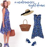 CAbi  #5576 Untamed Electric Blue Floral Dress‎ Asymmetrical Sleeveless Size Med Photo 3