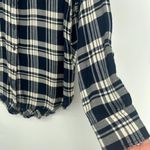 Lucky Brand Blue Bungalow Plaid Button Up Shirt Slouchy Tuxedo Back Size… Photo 5