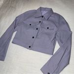 ALC Frank 2 / $30 💜 A.L.C Light Purple Lilac Grey Button Up Black Denim Jacket Photo 4