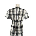 Petite Sophisticate Vintage Black & White Plaid Dress Short Sleeve Midi Cotton Blend Back Tie Sz 14 Photo 8