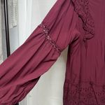 Knox Rose NEW Women's Eyelet Long Sleeve Blouse Antique Berry Size XXL Photo 2
