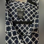 Woolrich Lord + Taylor Navy and White Patterned Blouse Button Up M Photo 5