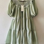 By the River Boho Lace Babydoll Dress Green Size M Photo 0