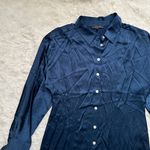 Madewell Dress Satin Button-Front Midi Classic Indigo 8 NWT New Photo 7