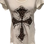 Buckle Velvet Stone Women’s Distressed Detailed Vintage Look Top Size M White Size M Photo 3