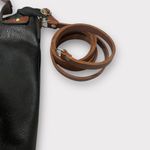 NWOT. Large Black Faux Leather Purse with Brown Straps Photo 8