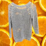 Outback Red Gray Open Knit Sweater Crochet Mesh Lightweight Summer Cover Up S Photo 7