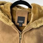 Esprit  Faux Suede Hooded‎ Jacket in Brown Size Medium Photo 1