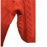 Madewell Merino Wool Blend Cable Knit Sweater Bright Orange Size Small Photo 3