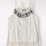 Cute‎ Options Embroidered Floral Top Womens Size Large Boho Cottage White Photo 0