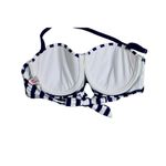 Ebuddy Retro 50s Blue Stripe Underwire Bikini Halter Swim Top sz MEDIUM Photo 3