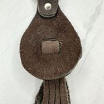 Soft Brown Leather Fringe Western Concho Twin Falls Idaho Boho Keychain Keyring Photo 8
