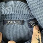 Harold's Vintage Powdered Blue Ribbed Silk Turtleneck Sleeveless Cardigan Set Size M Photo 4