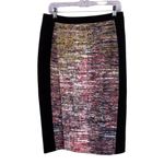 BCBGMAXAZRIA Sexy BCBGMaxaxria Grayce Black/Multicolor Panel Slit Pencil Skirt Size 8 Photo 3