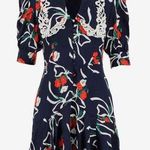 BURRYCO Floral Print Mini Puff Sleeve Lace Collar Flowy Dress Size 4 Photo 0