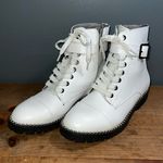 Seven Dials  Simpson combat boots sz 9.5M zip side lace up buckle studded details Photo 0