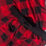 2 Piece Set North Pole PJ Lounge Pajamas Sleepwear Red Black Plaid Womens Large Photo 2
