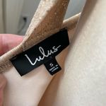 Lulus Metallic Gold Halter Grecian Neck Flowing Chiffon Formal Gown Dress S Photo 5