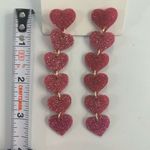 Sparkly pink heart drop earrings Pink Photo 1