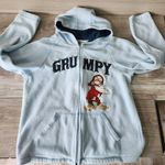 Disney Grumpy Vintage 90s Hoodie Full Zip Embroidered Baby Sky Blue Medium Photo 5