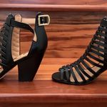 Vince Camuto Black Strappy Caged Vi-Greta Sandal Heels Photo 11