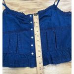 American Eagle  Babydoll Cami Smocked Women's Size Medium Blue Lace Trim Tank Top Photo 12
