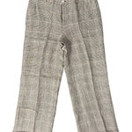 Ralph Lauren Lauren  Plaid Brown Cream Linen Mid Rise Cuffed Pants size 10 P Photo 0