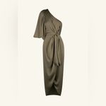 Shona joy  Luxe Tie Front One Shoulder Dress in Pine AU6/US2 Photo 1