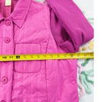 Sigrid Olsen Quilted Knit Jacket Women L Pink Button Front Collared Photo 3