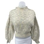 Urban Outfitters  Kimchi Blue Elise Beige Balloon Long Sleeve Mock Neck Sweater S Photo 0
