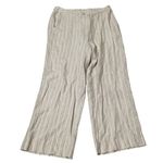 Joie  Beige Striped Linen Blend Straight Leg Pull On Pants L Photo 0