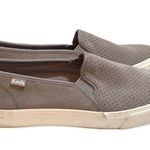Keds 🔃 Gray Double Decker Perforated Suede Slip On Sneaker Loafers Photo 2