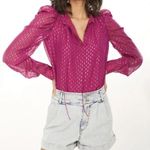 Generation Love Lou Blouse in Magenta Gold Metallic Size Large Photo 0