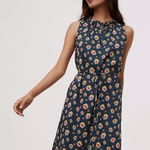 Loft  Petites Floral Print Sleeveless Shift Dress Ruffle Neckline Petite  XSP‎ Photo 0