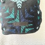 Lucky Brand Asha Black Blue Green Embroidered Tapestry Bucket Crossbody Bag Photo 7