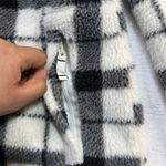 Talbots XS Fleece Zip Up Jacket Plaid Sherpa Fall Winter Warm Cozy Minimalist Black Photo 3