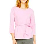 Ann Taylor  Light Pink Three Quarter Sleeve Tie Waist Sweatshirt Size Small Photo 1