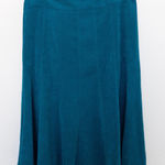 Dress Barn Womens Skirt Size 12 Teal Faux Suede A-Line Midi Boho 90s Fall Western Photo 0