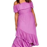 Lane Bryant  Ruffle Off-The-Shoulder Maxi Dress in Purple Size 14/16 EXCELLENT! Photo 10