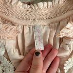 Free People  Pink Lace Detail Sleeveless Button Front Tank Top Shirt, L Photo 3
