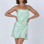Princess Polly After Though Dainty Ditsy Green Floral Satin Mini Slip Dress 6 Photo 0