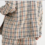 Free People  NWTs Victoria Track Blazer plaid Black Yellow size large Photo 3