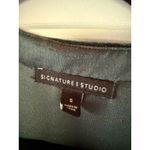 Women's Dark Green Embroidered Tassel Boho Babydoll Dress Long Sleeve Photo 3