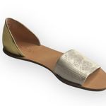 Loeffler Randall new  ❁ Sawyer Snake Flat Sandals ❁ Ivory Metallic Gold Leather ❁ Photo 13