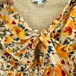 Lost + Wander Short Puff Sleeve Blouse in Orange and Yellow Floral - Size L Photo 4