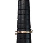 Gold Tone Vtg Ring Small Green Rhinestone Size 5.25 Floral Photo 2