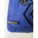 Talbots Women's Beaded Silk Scarf Midnight Blue Navy Blue Photo 6