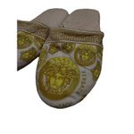 Versace Medusa Slippers Size 8.5 – Gold Print – Pre-Owned with Wear & Stains Photo 9