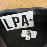 LPA  Faux Leather Button Front Shirt in Black Photo 3